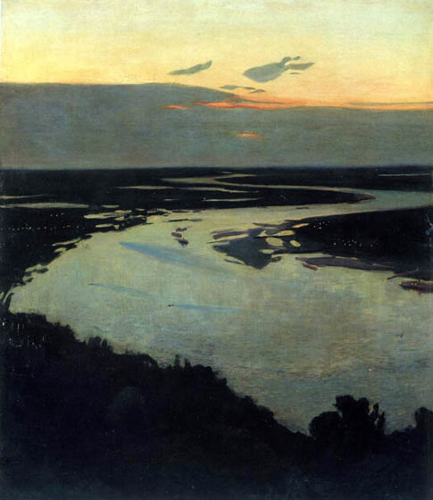 Image - Serhii Kostenko: Evening on the Dnipro (1891).